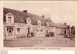 D72  CHEMIRÉ EN CHARNIE  Le Haut De La Place  ..... Avec Le Café De La Place  Et L'Hôtel Du Croissant - Loue