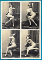 PHOTO Photographie NU FEMININ Au Collier De Perles (Tirage Comprenant 4 Clichés) Erotique Erotisme Femme Nue Seins Nus - Non Classés