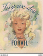 Carte Parfumée - Parfums Forvil - Les Yeux Doux - Calendrier 1957 - 2 Scans - Vintage (until 1960)