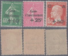 3ème Série Caisse D'Amortissement Neuve ** Sans Charnière TB (Y&T N° 253 à 255, Cote 275€) - 1927-31 Cassa Di Ammortamento