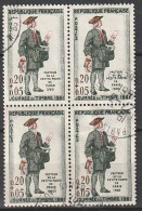 Journée Du Timbre 1961 - FRANCE - Facteur De La Petite Poste De Paris - N° 1285 X4 - Gebruikt