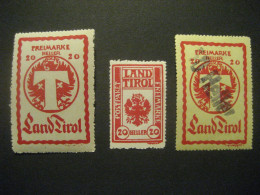 Österreich 1919-1921- Tiroler Paketkontrollmarken - Ungebraucht