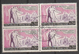 France Yv. N°1254 Ecole Normale De Strasbourg Oblitéré X4 - Used Stamps
