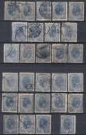 ⁕ Romania 1893 - 1918 Rumänien ⁕ Prince Karl I / King Carol I. 25 Bani Mi.116, 138, 243 ⁕ 28v Used / Shades - Scan - Used Stamps
