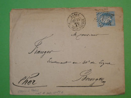 DC0  FRANCE BELLE  LETTRE 1867 ETOILE DE PARIS N°1 BOURSE A BOURGES +NAPOLEON N°22 ++AFF. INTERESSANT++ - 1849-1876: Période Classique