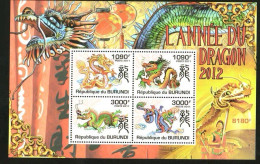 Burundi 2011 Chinese New Year Zodiac Sign Dragon Year，MS MNH - Unused Stamps