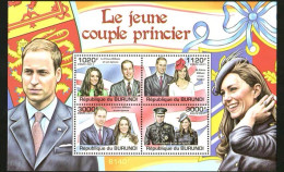 Burundi 2011 The British Royal Wedding Of Prince William And Queen Kate，MS MNH - Neufs
