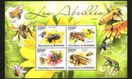 Burundi 2011 Insect Bee, European Black Bee, Yellow Spotted Bee，MS MNH - Nuovi