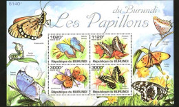 Burundi 2011 Butterfly Spotted Claw Butterfly Blue Rectangular Butterfly Damo Phoenix Butterfly，MS MNH - Unused Stamps