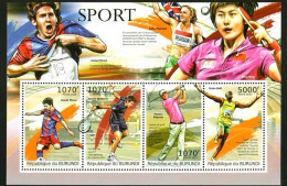 Burundi 2012 Sports Star Messi Borte Djokovic，MS MNH - Neufs