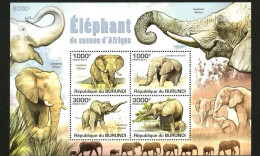 Burundi 2011 Wild Animals, Elephants, African Elephants，MS MNH - Nuovi