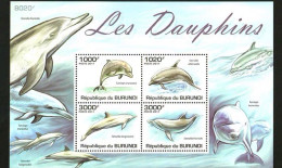Burundi 2011 Marine Creatures Such As Dolphins, Bottlenose Dolphins, And Long Snouted Native Dolphins，MS MNH - Ungebraucht