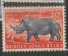 1959 BELGIAN CONGO  STAMP USED On Fauna/Mammals/white Rhinoceros(Ceratotherium Simum ) - Rinocerontes