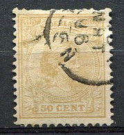 P-B 1891 Yv. N°  43 (o)  50 C  Bistre Pâle  Willhelmine  Cote  22 Euro  BE R  2 Scans - Oblitérés