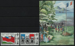 Seychellen 1989 - Mi-Nr. 707-708 & Block 34 ** - MNH - Französische Revolution - Seychelles (1976-...)