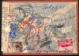 1938 SEAPLANE FLIGHT WITH YUGOSLAV POSTAGE: Registered Letter: Zagreb - Buenos Aires, - Luchtpost