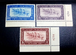 Égypt 1938, Mi. 248-250, Lebre Int. Congress, MNH With Control Number. Rare - Unused Stamps