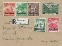 Luxembourg - Luxembourg -  Einschreibebrief 1941   An Frau Elisabeth Gottwald , Wien - 1940-1944 Ocupación Alemana