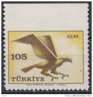 Timbre De Turquie Avec Variété, Piquage Horizontal Absent : Aigle - Águilas & Aves De Presa