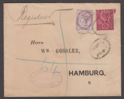 1895 Envelope Sent Registered To Germany With 1881 1d Lilac Die II And 1887 6d Jubilee With "J.H.S. / & Co" Perfins - Briefe U. Dokumente