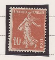 VARIETÉ- N°138  -10c ROUGE  (IA)  SEMEUSE CAMÉE  N** - PLI VISIBLE AU DOS "C" De 10c ABSENT AINSI QUE LE "S" FINAL DE PO - Unused Stamps