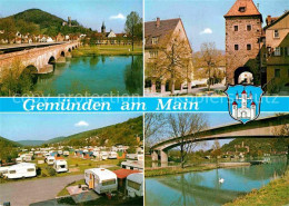 42605289 Gemuenden Main Bruecke Campingplatz Turm Gemuenden - Gemünden