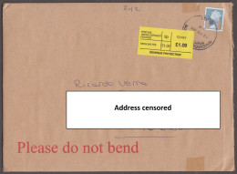 2013 Envelope With QEII Definitive Re-used With Value Missing, Tied By Greenford Cds With "REVENUE PROTECTION" Label - Strafportzegels