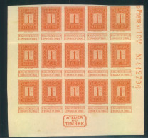 1912, 1 Cent.imperforated Proof Bloc O - F 15  - "Atelier De Timbre - Sonstige & Ohne Zuordnung