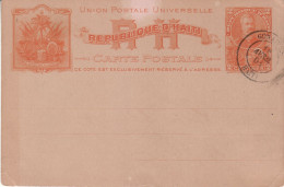 HAITI 1901 POSTCARD STAMPED - Haïti