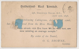 LONDON POST CARD SUTHERLAND REEF LIMITED To PARIS - Briefe U. Dokumente