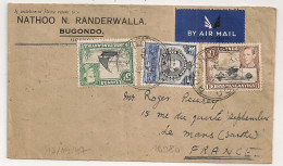 BUGONDO UGANDA KENYA TANGANYIKA, AIR MAIL TO FRANCE 1947 - Kenya & Ouganda