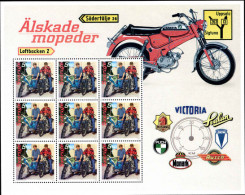 Sweden 2005 Two Mopeds And Riders Sheetlet Unmounted Mint. - Unused Stamps