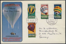AITUTAKI(1983) Balloons. Set Of 4 On Cacheted FDC Sent To Germany. Scott Nos 288-91. - Aitutaki