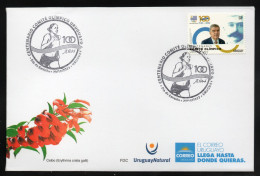 URUGUAY 2023 (Sports, Olympic Games, Athletics, Middle D. Races, M P Fernández, P De Coubertin, T Bach, Fencing) - 1 FDC - Fencing