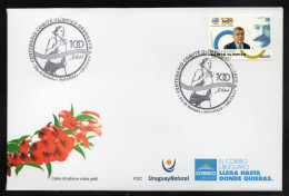 URUGUAY 2023 (Sports, Olympic Games, Athletics, Middle D. Races, M P Fernández, P De Coubertin, T Bach, Fencing) - 1 FDC - Fechten