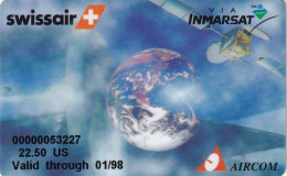 SWITZERLAND - Swissair, Aircom Satellite Phonecard $22.50, Exp.date 01/98, Used - Suisse