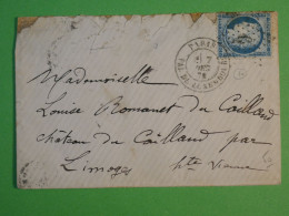 DC0  FRANCE   BELLE LETTRE   1874  ETOILE DE PARIS N°6 SUR CERES  N°60   POUR LIMOGES ++AFF. INTERESSANT++ - 1849-1876: Classic Period