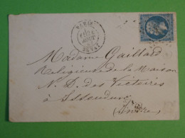 DC0  FRANCE    BELLE LETTRE RARE   1874  ETOILE DE PARIS N°6 SENAT SUR NAPOLEON N°22  POUR ISSOUDOUN++AFF. INTERESSANT++ - 1849-1876: Période Classique