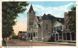 (RECT / VERSO) NEWPORT NEWS EN 1919 - FIRST BAPTIST CHURCH - BEAU TIMBRE ET CACHET - CPA - Newport News