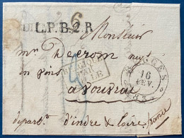 Lettre 1834 Marque " DIXMUDE " (Ht N°7 Indice 18) + Càd BRUGES Pour VOUVRAY + LPB2R + Entrée " BELGIQUE PAR LILLE " TTB - 1830-1849 (Belgique Indépendante)