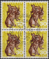 1966 Schweiz Pro Juventute ET ° Zum: CH J218, Mi: CH 848, Feldhase, Einheimische Wildtiere, - Lapins