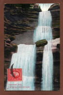 (RECT / VERSO) CATSKILL MOUNTAINS - KAATERSKILL FALLS EN 1910 - BEAU TIMBRE ET CACHET - CPA COULEUR - Catskills