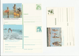CHILDREN Playing In WATER At BEACHES - 3 Diff Postal STATIONERY Cards Germany Card Cover Beach Holiday - Swimming