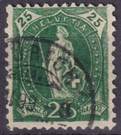 Stehende Helvetia 67D, 25 Rp.dunkelgrün  ZÜRICH       1899 - Oblitérés