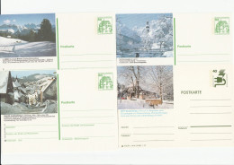 SNOW SCENES Landscapes - 4 Diff Postal STATIONERY Cards Germany Cover Card Winter Weather - Clima & Meteorología