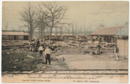 CPA  RARE  Toilée Colorisée Marchenoir (41) La Scierie Et Ses Bucherons Allée Ste Barbe    Ed Coeuret - Marchenoir