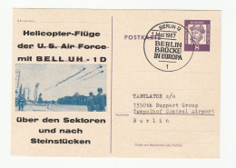1967 W Berlin MAY DAY HELICOPTERS US AIR FORCE FLYPAST Postal STATIONERY Card Aviation Military Germany Helicopter Cover - Hélicoptères