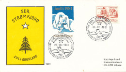 Greenland Cover Sent To Denmark Sdr. Strömfjord 26-12-1981 With Special Christmas Cancel And Christmas Seal - Briefe U. Dokumente