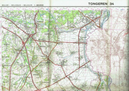 Institut Géographique Militaire Be - "TONGRES-TONGEREN" - N° 34 - Edition: 1977 - Echelle 1/50.000 - Mapas Topográficas