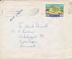 Lebanon Cover Sent To Denmark 10-1-1969 Single Franked (tear At The Top Of The Cover) - Lebanon